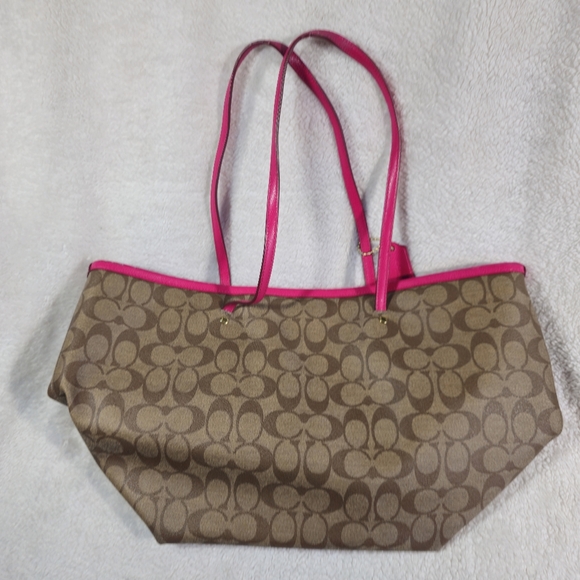 Coach Signature Luxury F34104 Leather Tote Khaki/Carol - Picture 8 of 16